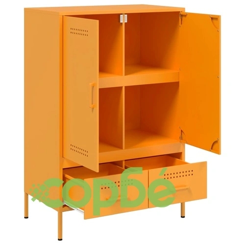 Висок шкаф, горчица жълто, 68x39x101,5 см, стомана ➤ топ цена ➤ sorbe.bg