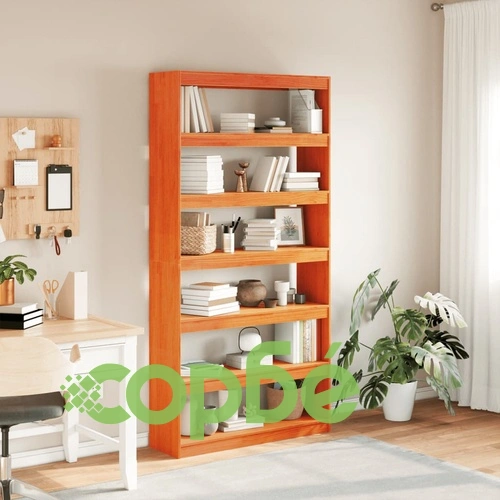 Библиотека/разделител за стая, 100x30x199,5 см, бор масив ➤ топ цена ➤ sorbe.bg