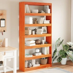 Библиотека/разделител за стая, 100x30x199,5 см, бор масив