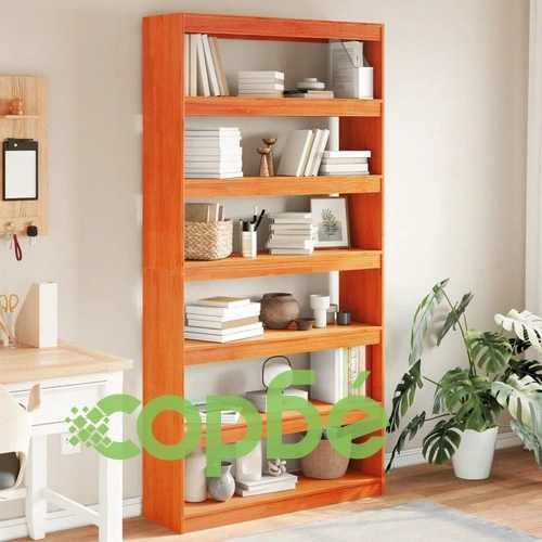 Библиотека/разделител за стая, 100x30x199,5 см, бор масив ➤ топ цена ➤ sorbe.bg