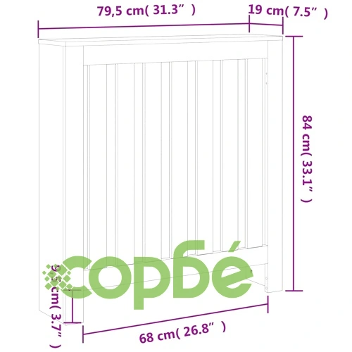 Параван за радиатор восъчнокафяв 79,5x19x84 см бор масив ➤ топ цена ➤ sorbe.bg