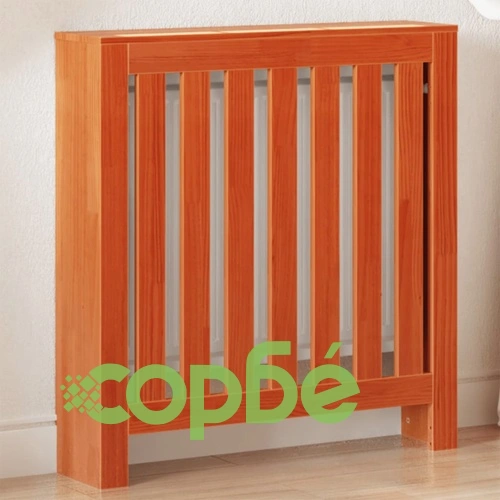 Параван за радиатор восъчнокафяв 79,5x19x84 см бор масив ➤ топ цена ➤ sorbe.bg