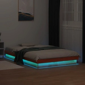 LED рамка за легло восъчнокафяв 120x200 см борово дърво масив