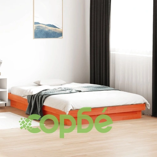LED рамка за легло восъчнокафяв 140x200 см борово дърво масив ➤ топ цена ➤ sorbe.bg