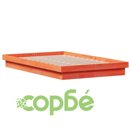 LED рамка за легло восъчнокафяв 140x200 см борово дърво масив ➤ топ цена ➤ sorbe.bg