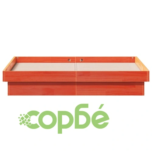 LED рамка за легло восъчнокафяв 140x200 см борово дърво масив ➤ топ цена ➤ sorbe.bg