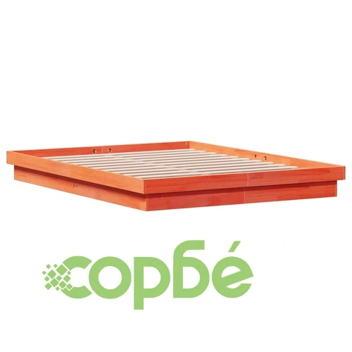 LED рамка за легло восъчнокафяв 150x200 см борово дърво масив ➤ топ цена ➤ sorbe.bg