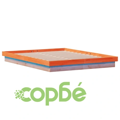 LED рамка за легло восъчнокафяв 150x200 см борово дърво масив ➤ топ цена ➤ sorbe.bg