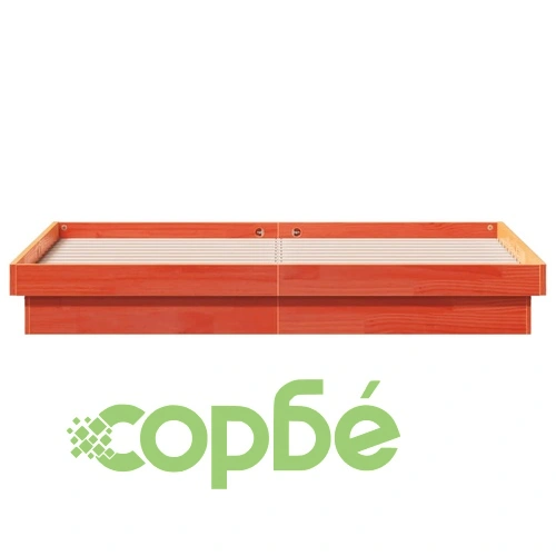 LED рамка за легло восъчнокафяв 150x200 см борово дърво масив ➤ топ цена ➤ sorbe.bg