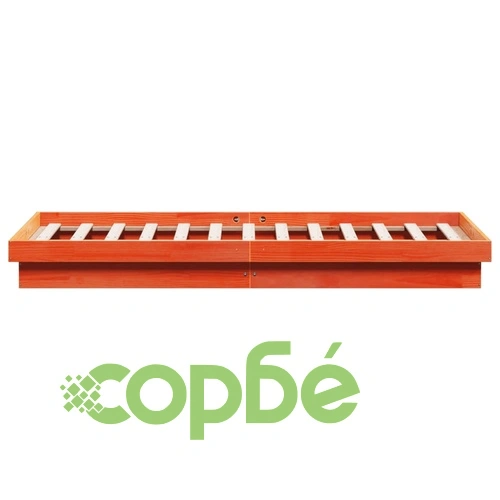 LED рамка за легло восъчнокафяв 150x200 см борово дърво масив ➤ топ цена ➤ sorbe.bg