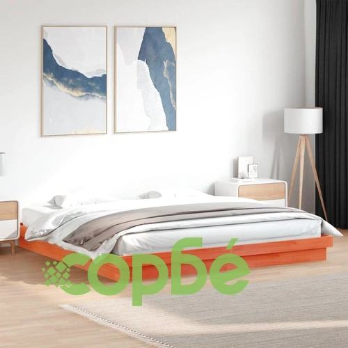 LED рамка за легло восъчнокафяв 180x200 см борово дърво масив ➤ топ цена ➤ sorbe.bg