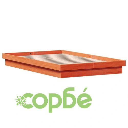 LED рамка за легло восъчнокафяв 120x190 см борово дърво масив ➤ топ цена ➤ sorbe.bg