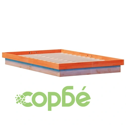 LED рамка за легло восъчнокафяв 135x190 см борово дърво масив ➤ топ цена ➤ sorbe.bg