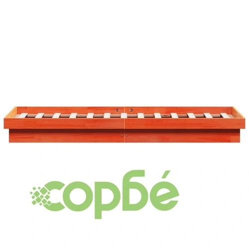 LED рамка за легло восъчнокафяв 135x190 см борово дърво масив ➤ топ цена ➤ sorbe.bg