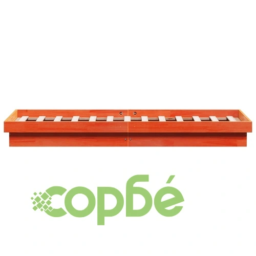 LED рамка за легло восъчнокафяв 140x190 см борово дърво масив ➤ топ цена ➤ sorbe.bg