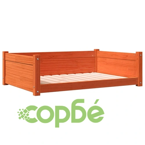 Кучешко легло, восъчнокафяво, 95,5x65,5x28 см, бор масив ➤ топ цена ➤ sorbe.bg