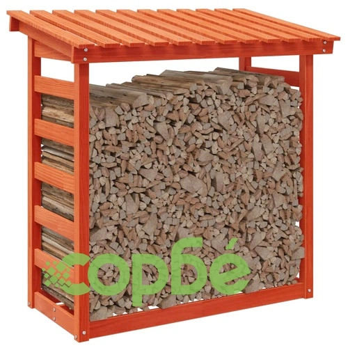 Поставка за дърва за огрев, кафява, 108x64,5x110 см, бор масив ➤ топ цена ➤ sorbe.bg