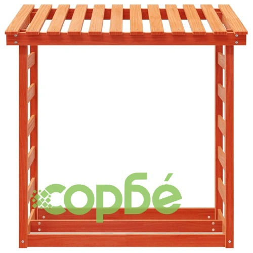 Поставка за дърва за огрев, кафява, 108x64,5x110 см, бор масив ➤ топ цена ➤ sorbe.bg