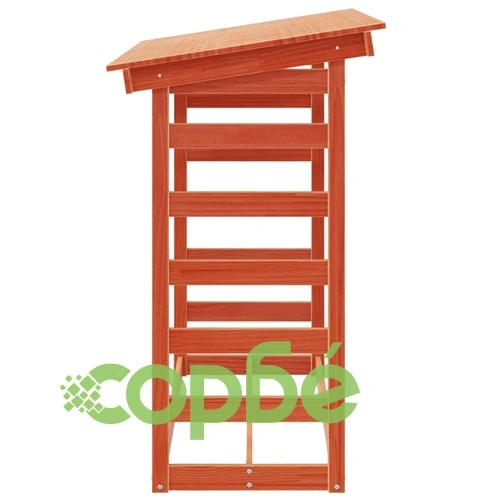 Поставка за дърва за огрев, кафява, 108x64,5x110 см, бор масив ➤ топ цена ➤ sorbe.bg