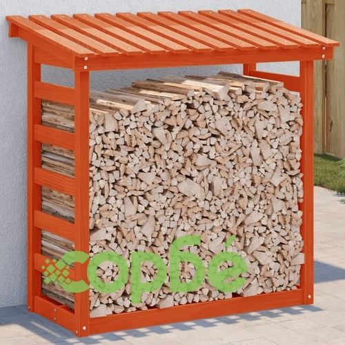 Поставка за дърва за огрев, кафява, 108x64,5x110 см, бор масив ➤ топ цена ➤ sorbe.bg