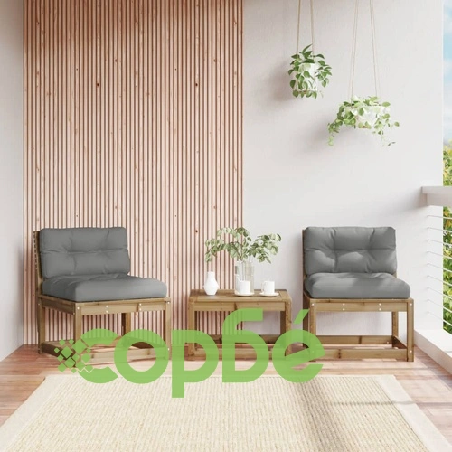 Градински дивани с възглавници, 2 бр, импрегнирано борово дърво ➤ топ цена ➤ sorbe.bg