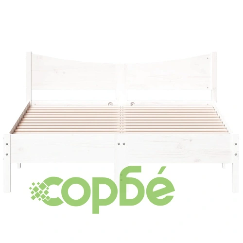 Рамка за легло без матрак, бял, 120x200 см, бор масив ➤ топ цена ➤ sorbe.bg