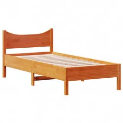Рамка за легло, восъчнокафяв, 100x200 см, борово дърво масив