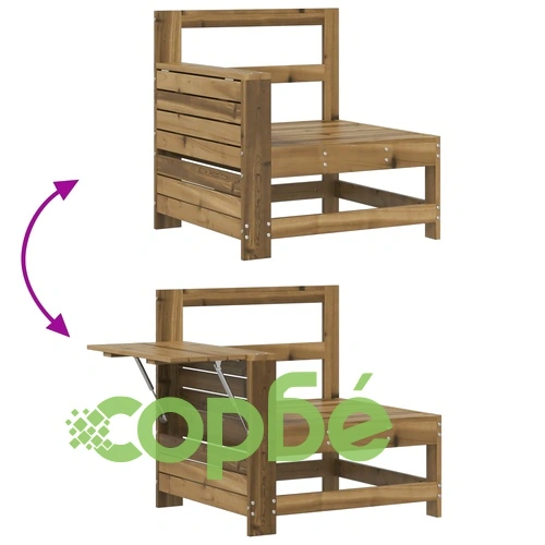 Градински диван с подлакътник и странична масичка ➤ топ цена ➤ sorbe.bg