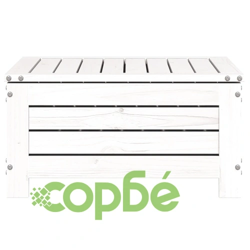 Градинска табуретка, бяла, 62x63,5x32 см, бор масив ➤ топ цена ➤ sorbe.bg