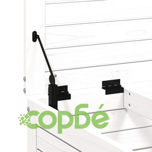 Градинска табуретка с възглавница, бяла, борова дървесина масив ➤ топ цена ➤ sorbe.bg