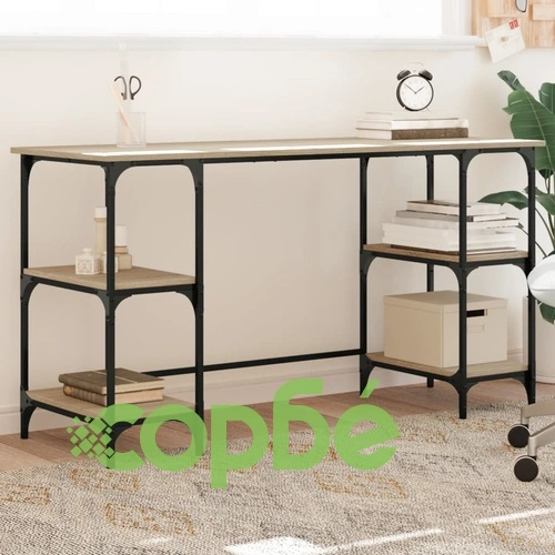 Бюро, дъб сонома, 140x50x75 см, метал и инженерно дърво ➤ топ цена ➤ sorbe.bg