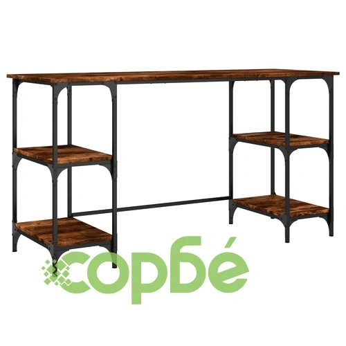 Бюро, опушен дъб, 140x50x75 см, метал и инженерно дърво ➤ топ цена ➤ sorbe.bg