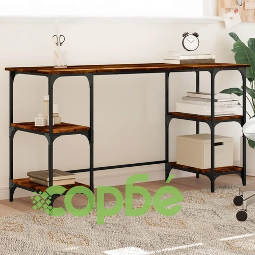 Бюро, опушен дъб, 140x50x75 см, метал и инженерно дърво ➤ топ цена ➤ sorbe.bg