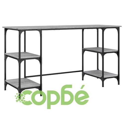 Бюро, сив сонома, 140x50x75 см, метал и инженерно дърво ➤ топ цена ➤ sorbe.bg