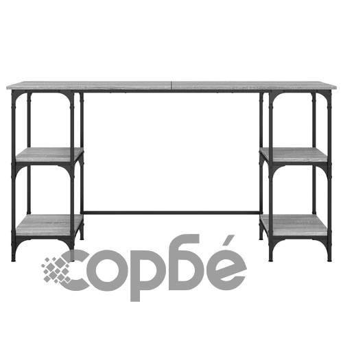 Бюро, сив сонома, 140x50x75 см, метал и инженерно дърво ➤ топ цена ➤ sorbe.bg