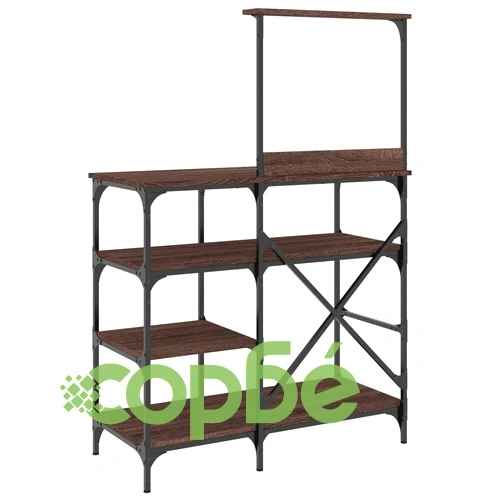 Стелаж за пекарни, кафяв дъб, 90x40x132 см, инженерно дърво ➤ топ цена ➤ sorbe.bg