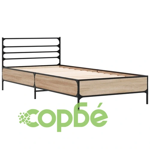 Рамка за легло, дъб сонома, 90x190 см, инженерно дърво и метал ➤ топ цена ➤ sorbe.bg