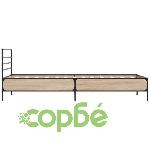 Рамка за легло, дъб сонома, 90x190 см, инженерно дърво и метал ➤ топ цена ➤ sorbe.bg