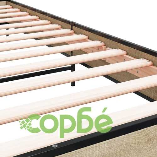 Рамка за легло, дъб сонома, 90x190 см, инженерно дърво и метал ➤ топ цена ➤ sorbe.bg