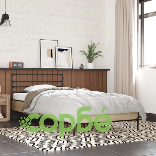 Рамка за легло, дъб сонома, 90x190 см, инженерно дърво и метал ➤ топ цена ➤ sorbe.bg