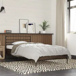 Рамка за легло, кафяв дъб, 90x190 см, инженерно дърво и метал