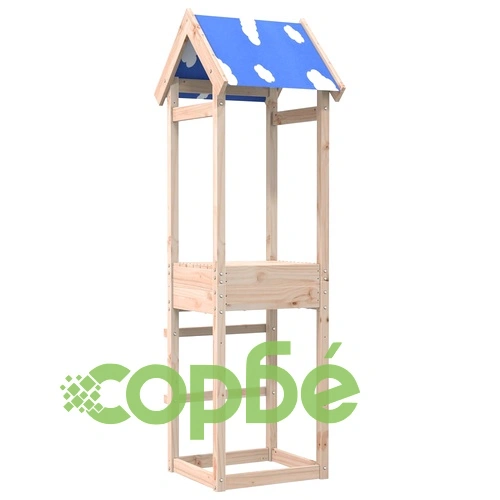 Кула за игра 52,5x46,5x195 см масивна борова дървесина ➤ топ цена ➤ sorbe.bg