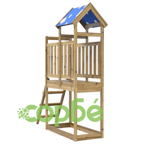 Кула за игра със стълба 110,5x52,5x215 см импрегниран бор ➤ топ цена ➤ sorbe.bg