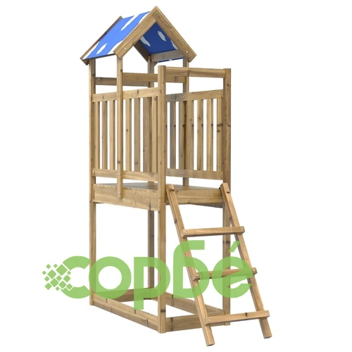 Кула за игра със стълба 110,5x52,5x215 см импрегниран бор ➤ топ цена ➤ sorbe.bg