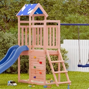 Кула за игра и стена за катерене 110,5x52,5x215 см дуглас масив