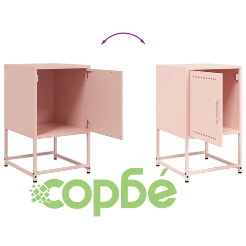 Нощни шкафчета 2 бр розов 36x39x60,5 см стомана ➤ топ цена ➤ sorbe.bg