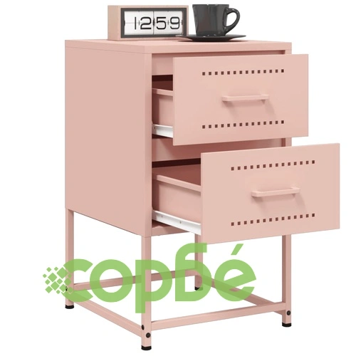 Нощни шкафчета 2 бр розов 36x39x60,5 см стомана ➤ топ цена ➤ sorbe.bg