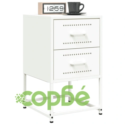 Нощни шкафчета 2 бр бели 36x39x60,5 см стомана ➤ топ цена ➤ sorbe.bg