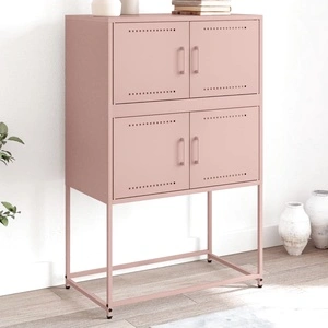 Бюфет, розов, 68,5x38,5x107 см, стомана