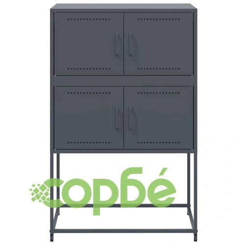 Бюфет, антрацит, 68,5x38,5x107 см, стомана ➤ топ цена ➤ sorbe.bg